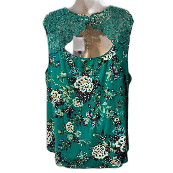 NWT Daniel Rainn Floral Sleeveless Blouse 3X - Picture 6 of 8